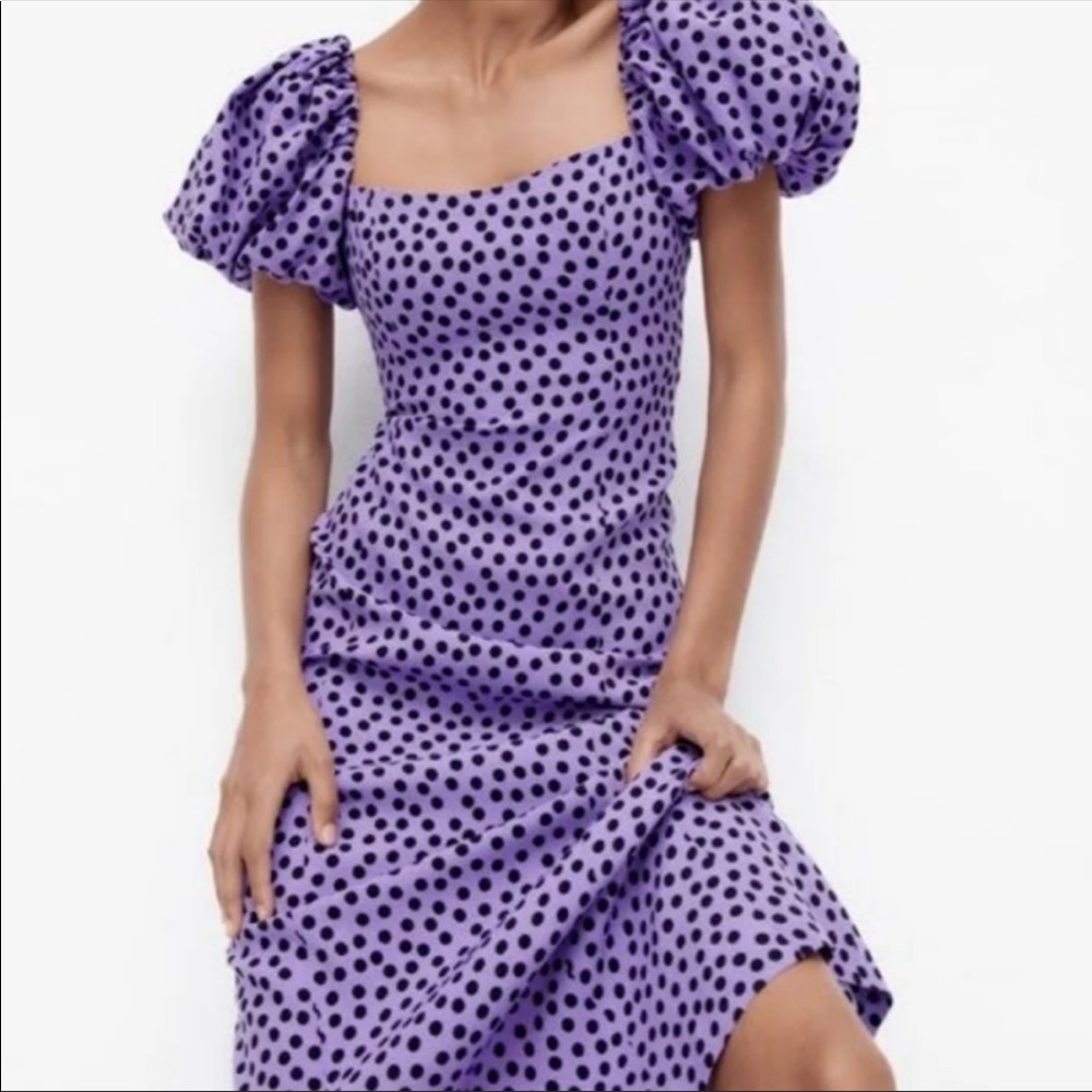 Zara Purple Polka Dot Dress